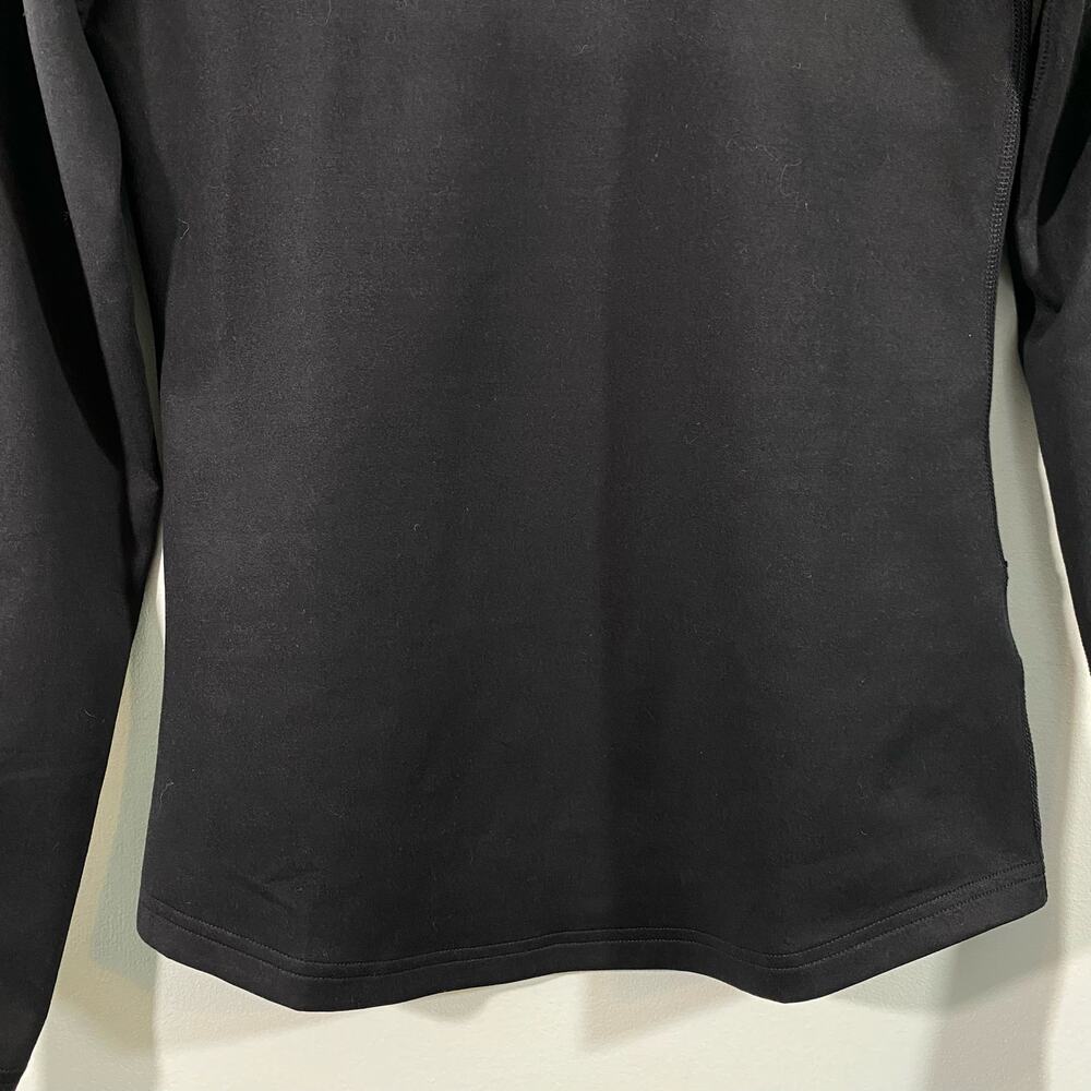 Nike Pro Women's Black Silver Glitter Tape Mock Neck Therma Fit Top Size S View 3
